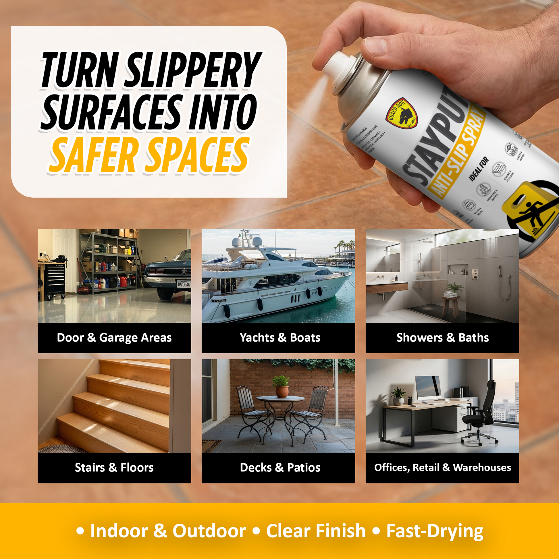 GD StayPut Anti-Slip Spray – Clear Grip Coating for Slippery Surfaces