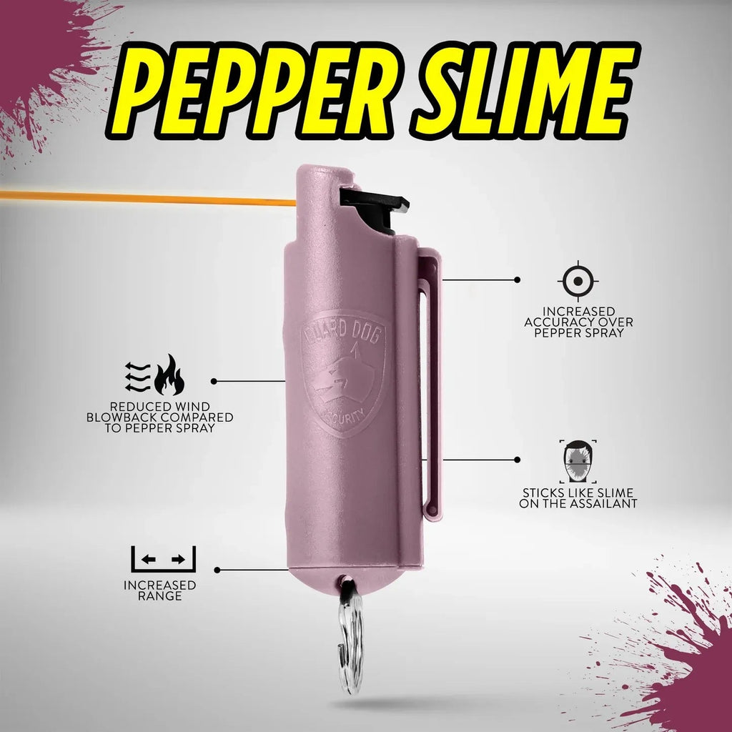Quick Action Pepper Slime Hard Case with Belt Clip | 0.5 oz w/ Keychain - Discontinued