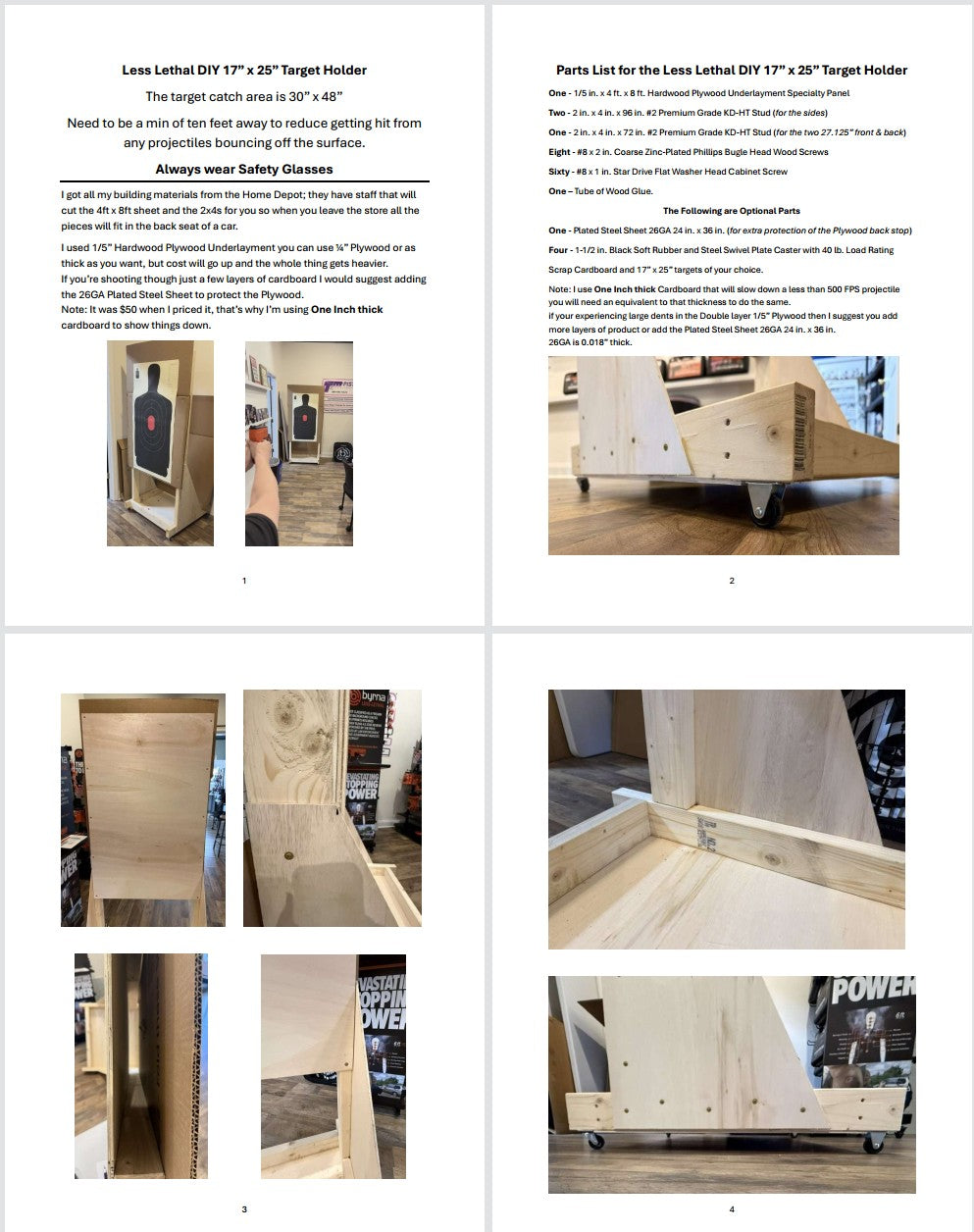 PDF Plans for the Less Lethal DIY target