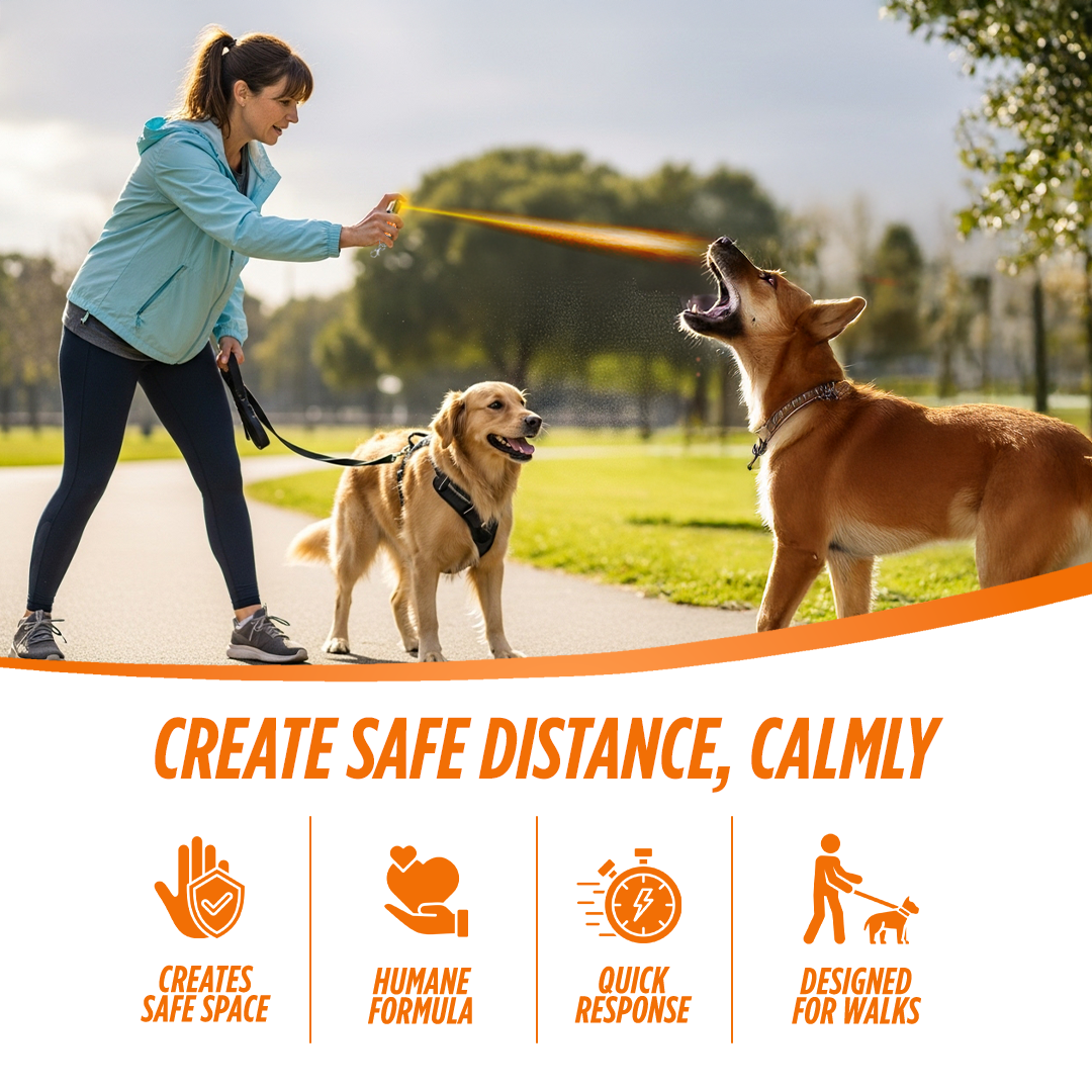 Hound Away Humane Citronella Dog Deterrent Spray for Walkers & Pet Owners