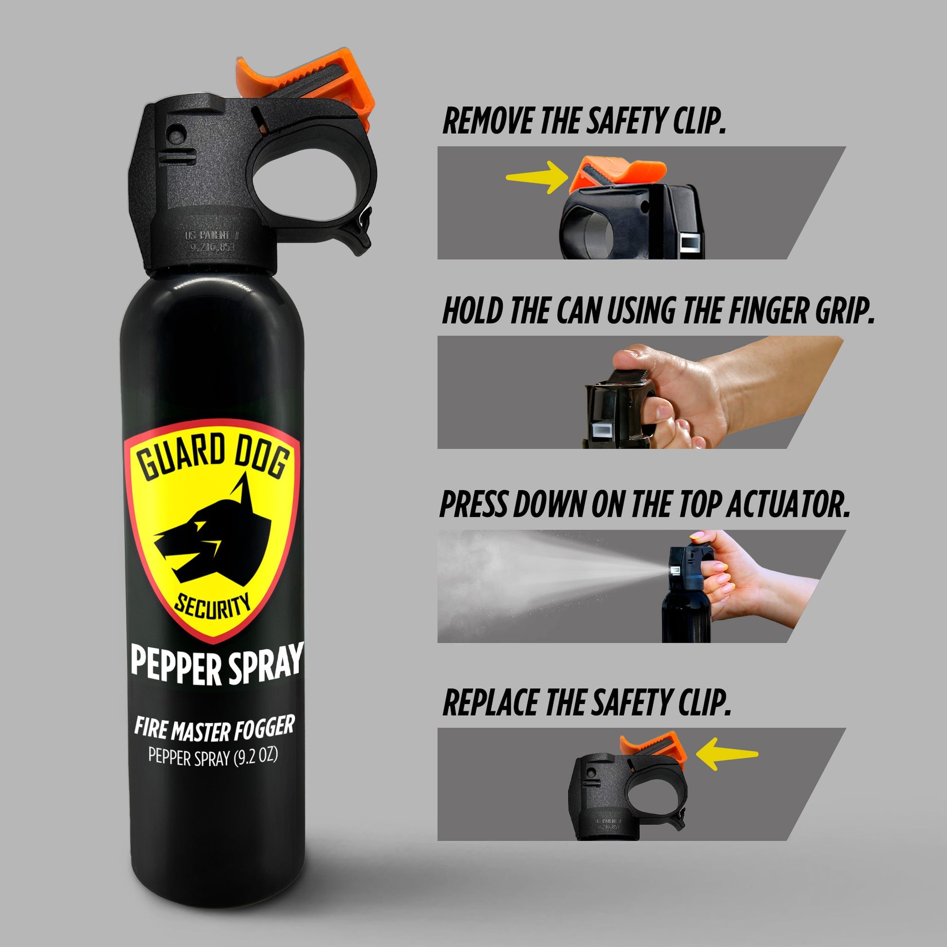Fire Master Pepper Spray fogger pattern | 9 oz can