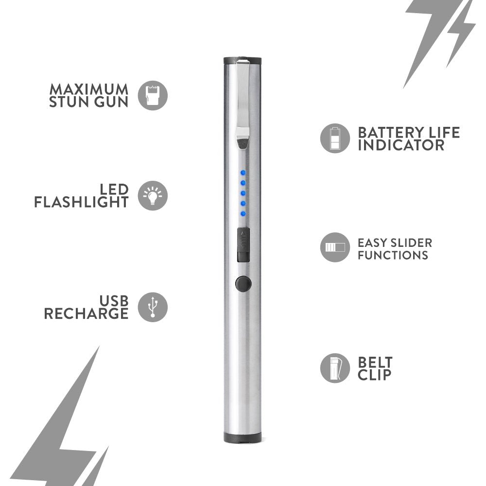 Stun Gun Pen With Flashlight – 110 Lumen w/ Charging Indicator | Enlight